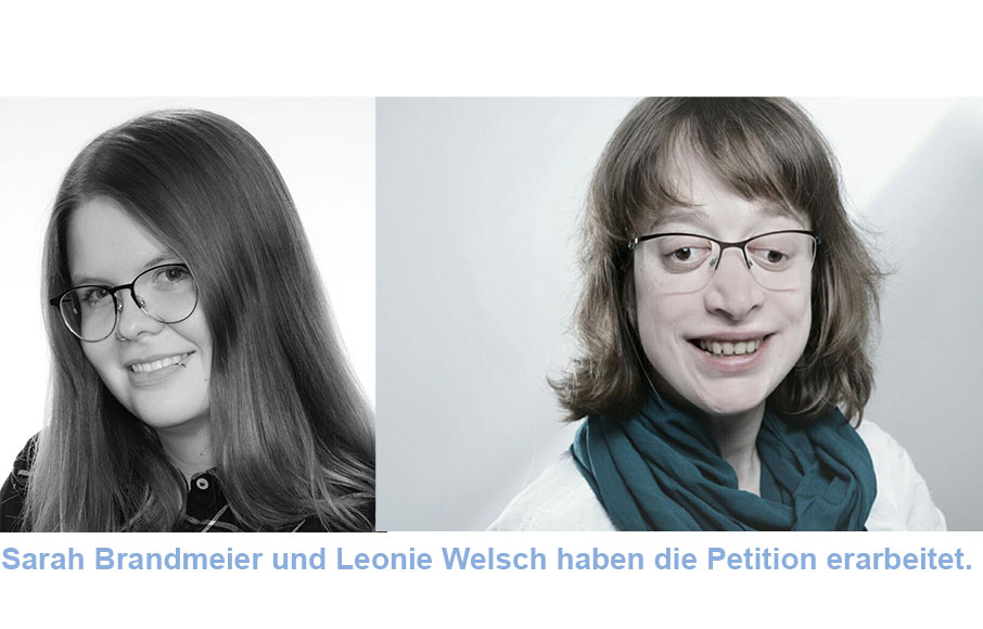 Sarah Brandmeier und Leonie Welsch haben die Petition erarbeitet.