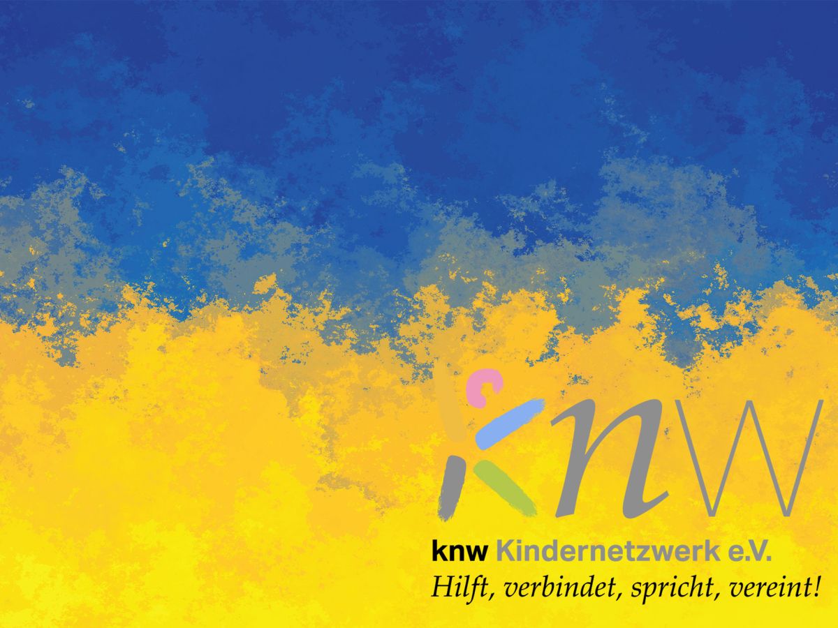 Ukraine-Flagge mit knw-Logo