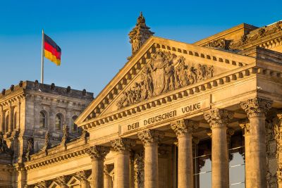 Bundestag in der Abendsonne.