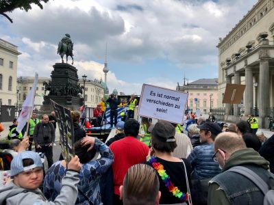 Demonstration Europäischer Protesttag in Berlin.