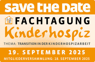 Bild mit Logo Kinderhospitz und "save the date" Fachtagung
